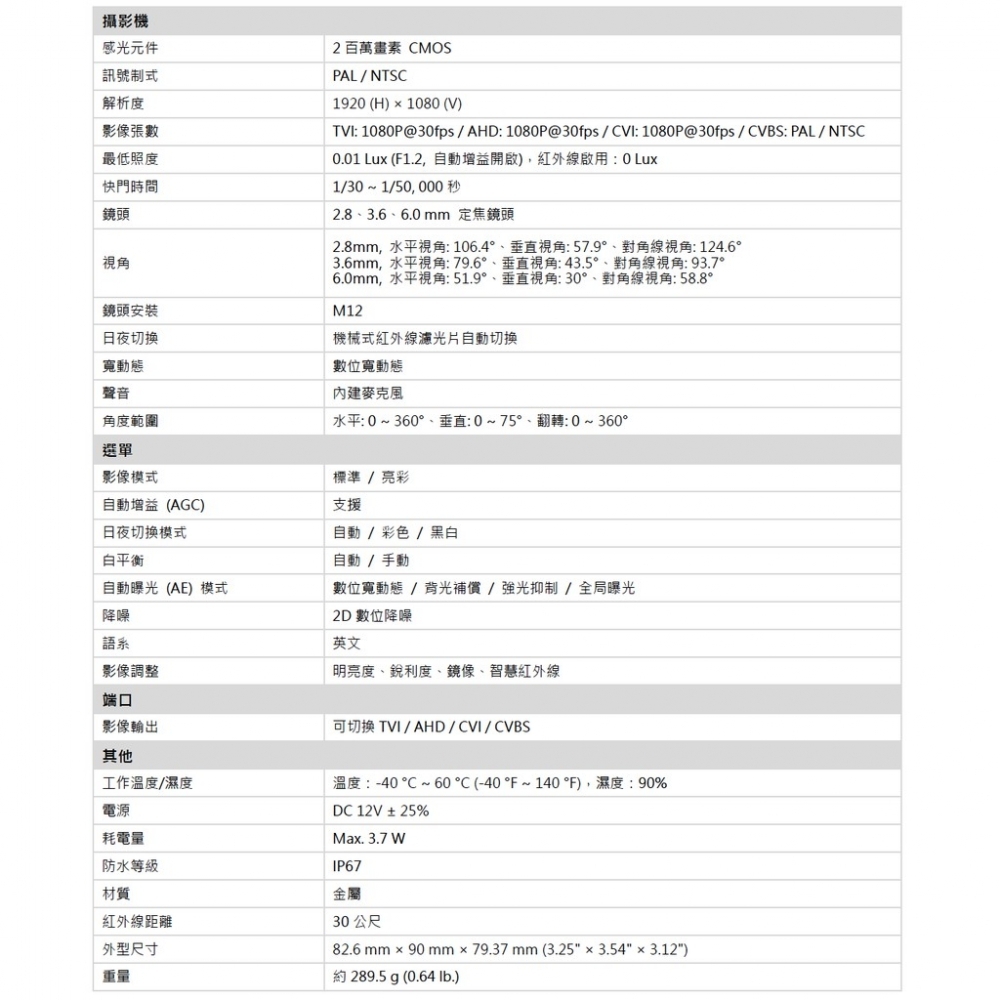 BLC2526CA 1080P同軸音頻半球型攝影機