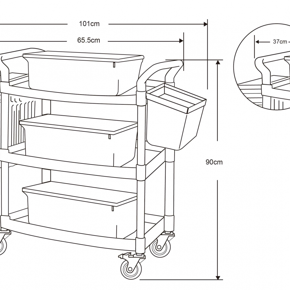 RA-450B輕巧型三層工具車(全配)