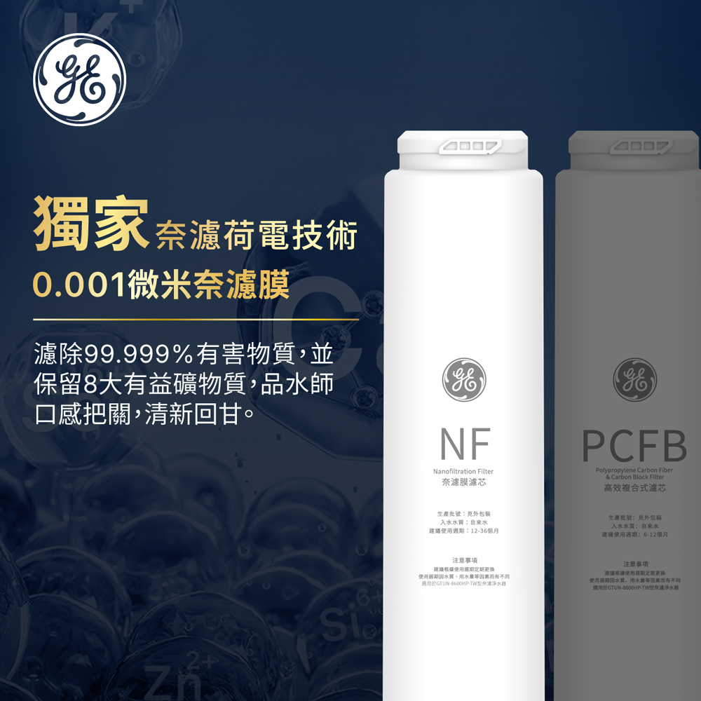 GE奇異 長效奈濾膜NF600G濾芯(極光600G專用 3年長效)