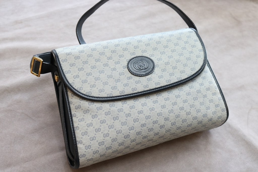 GUCCI Vintage Crossbody bag Navy Blue PV