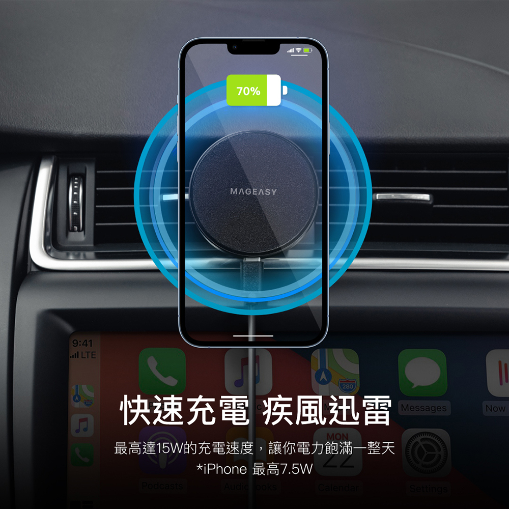 Switcheasy MagSafe MagMount 磁吸無線充電汽車支架