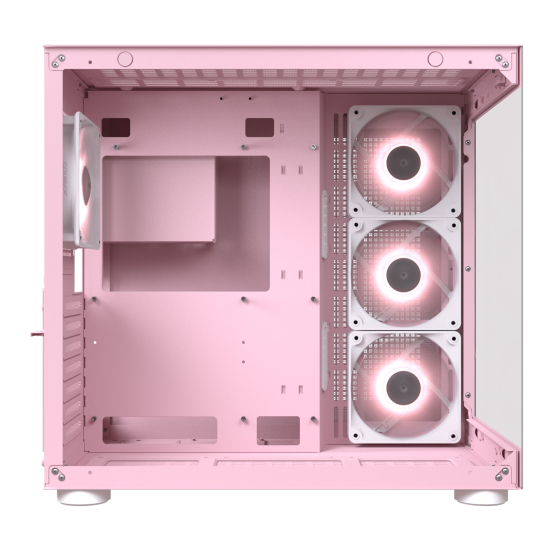 【COUGAR 美洲獅】FV150 RGB (粉) 海景玻璃機殼