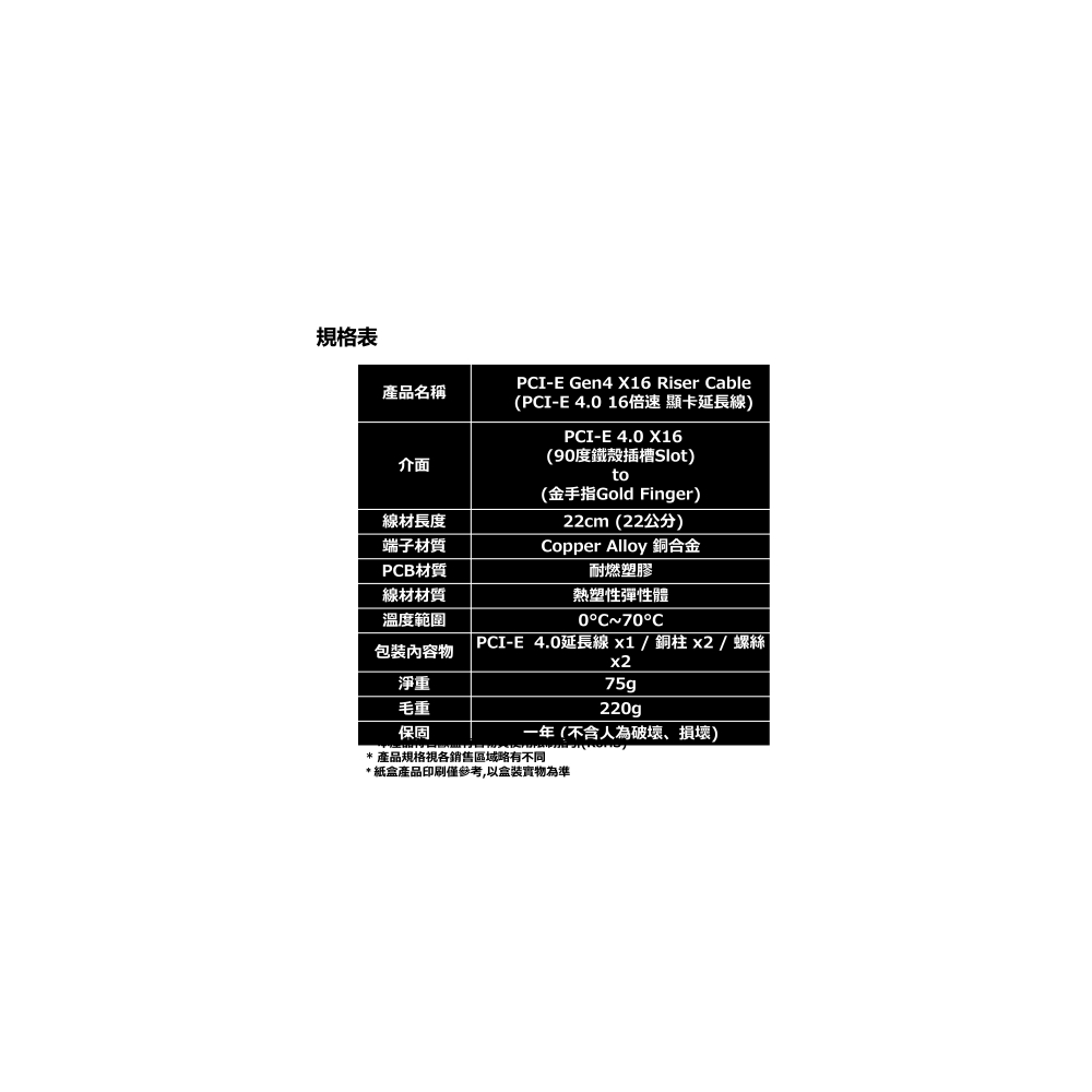 PCIE4.0顯示卡延長線(22CM/16倍速/90度)