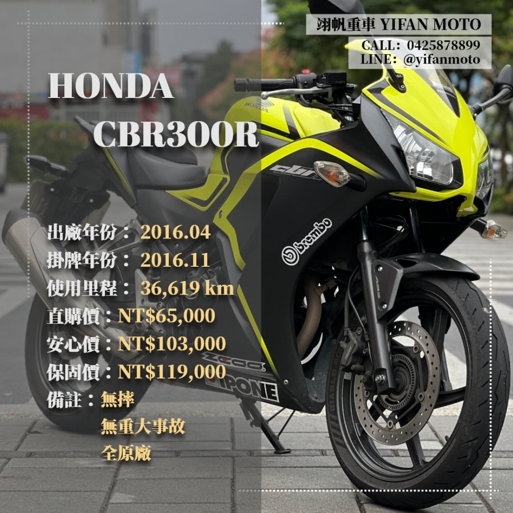 【2016 HONDA CBR300R】