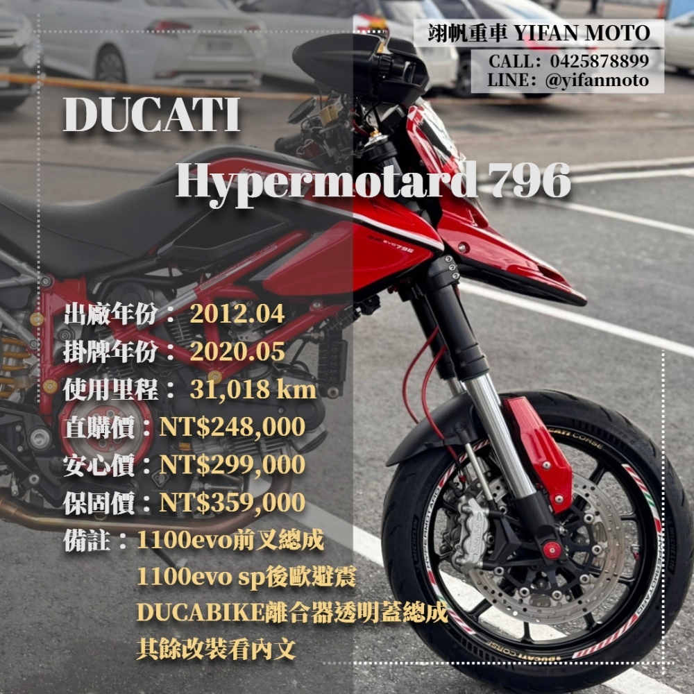 【2012 DUCATI Hypermotard 796】