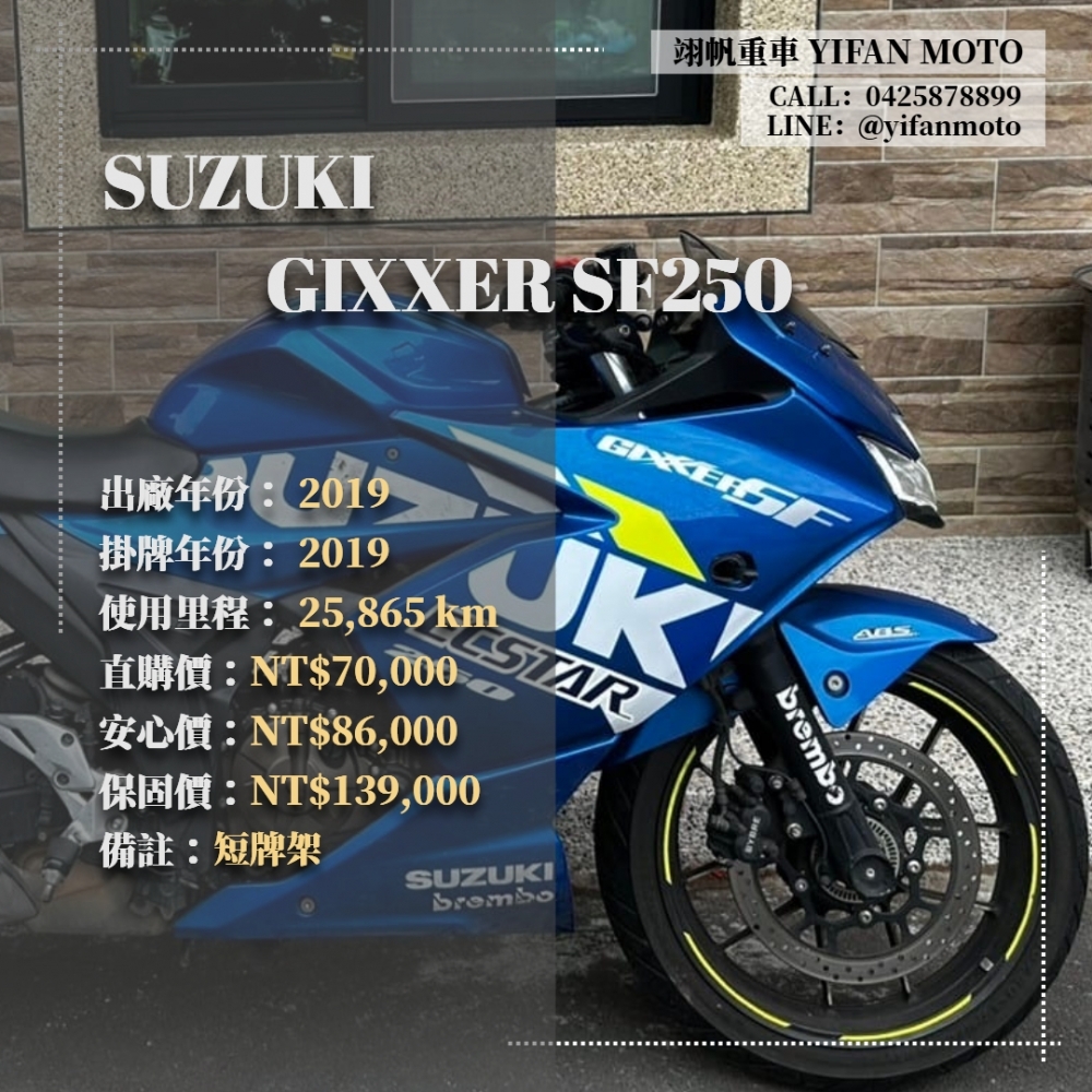 【2019 SUZUKI GIXXER SF250】