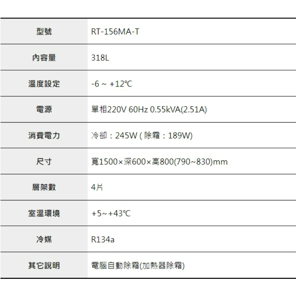 5呎60cm深工作台冷藏冰箱 