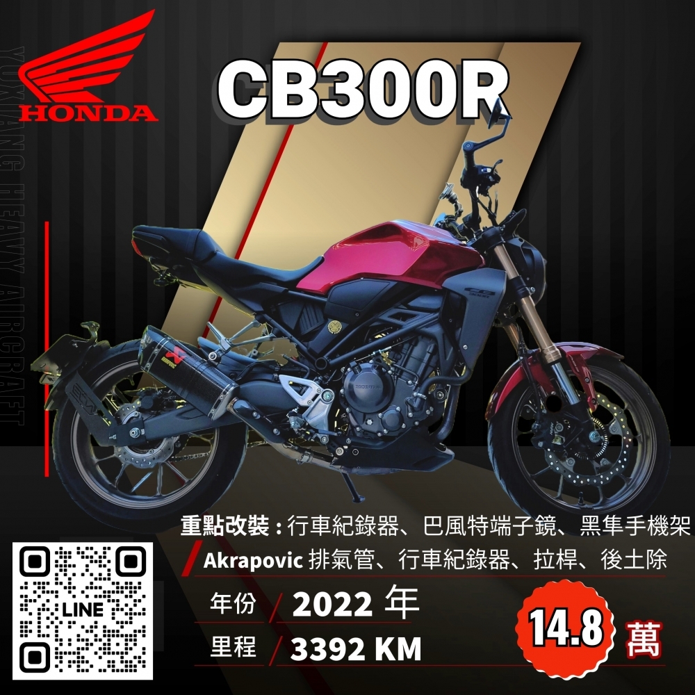 2022年 HONDA CB300R 紅 