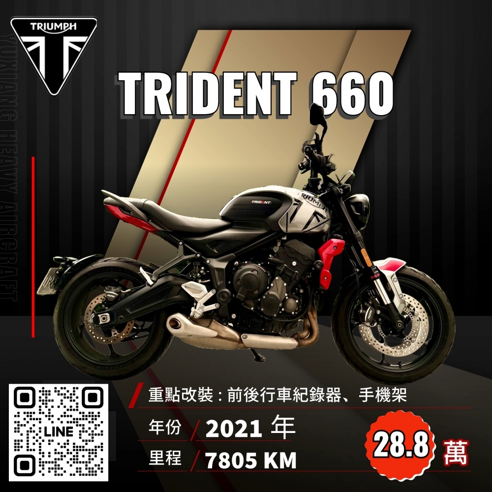 2021年 TRIUMPH TRIDENT 660 安東公司車