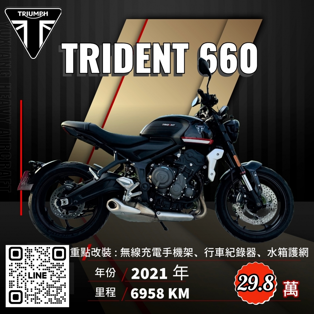 2021年 TRIUMPH TRIDENT 660 安東公司車