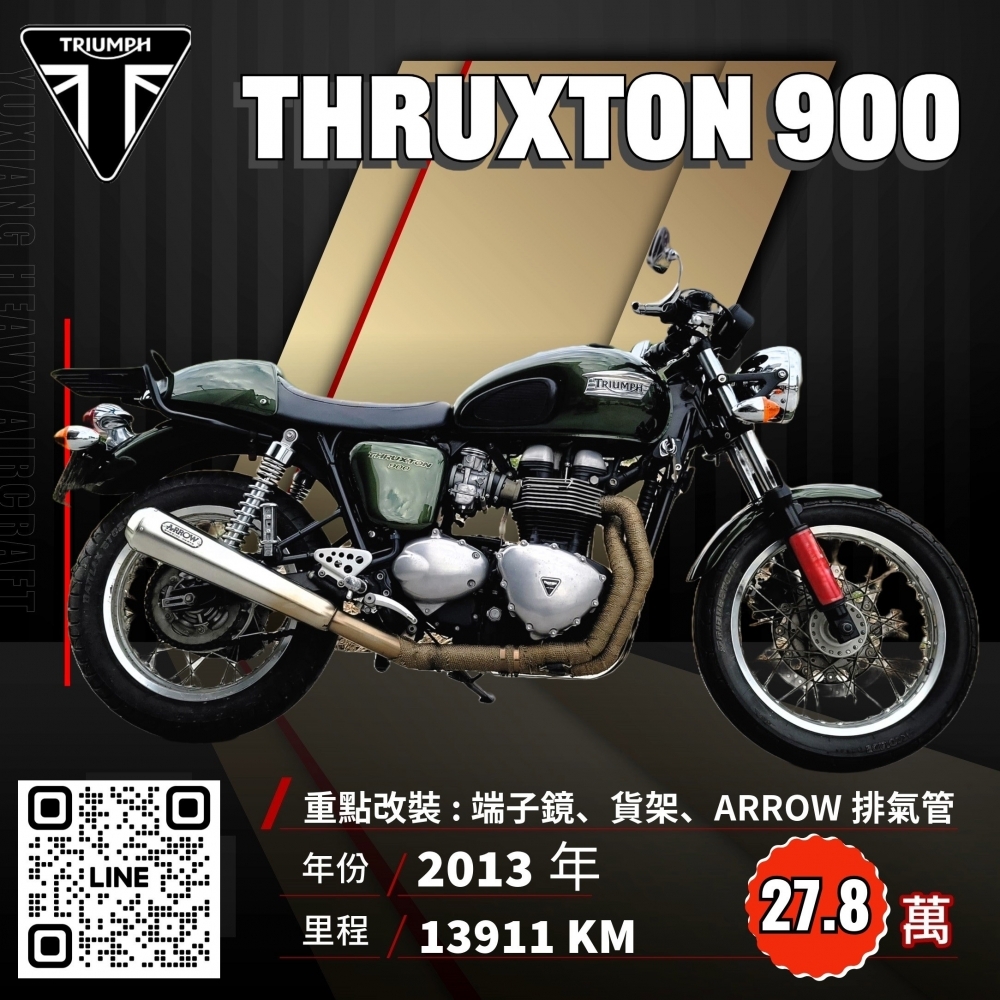 2013年 TRIUMPH THRUXTON900 軍綠