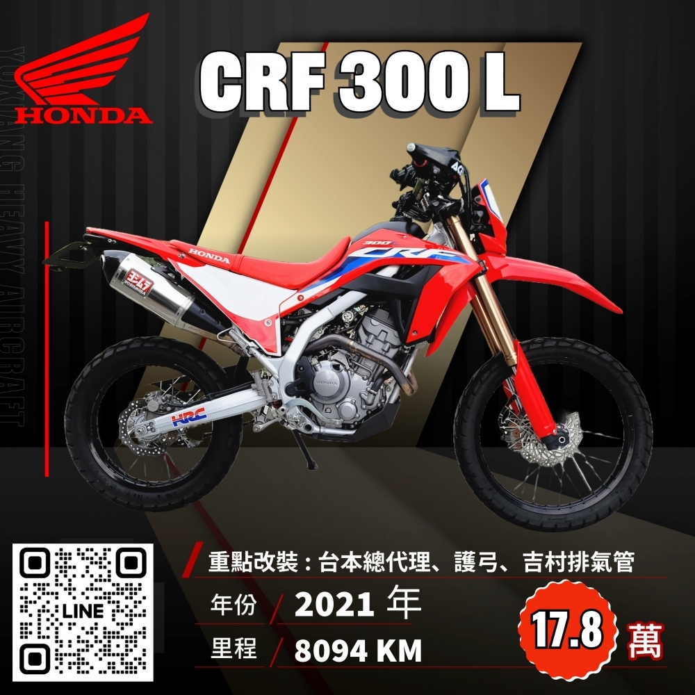 2021年 台本總代理 HONDA CRF300L